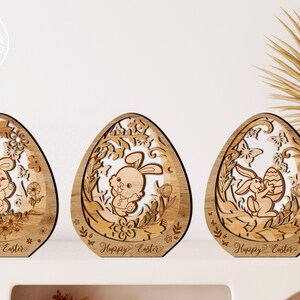 laser cut files easter laser file svg layered and 3d svg file, egg layered svg