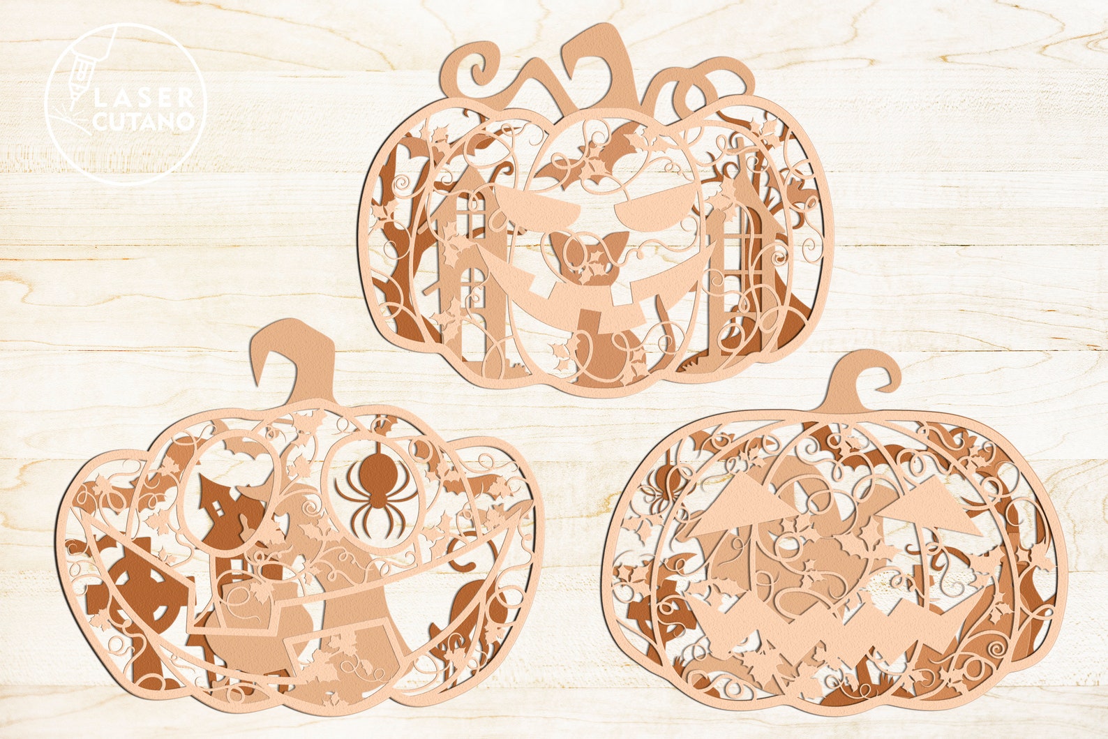 HALLOWEEN laser cut designs PUMPKIN Bundle laser cut files and Etsy.de