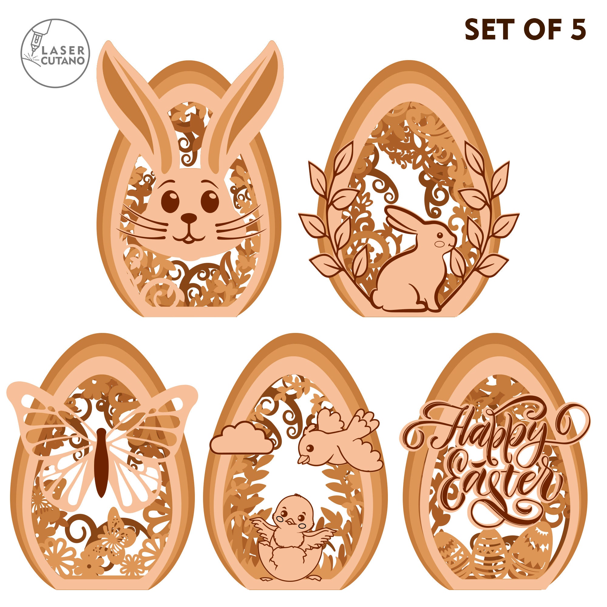Laser Cut Easter Svg Egg Easter Glowforge File and Egg Easter Dxf ...