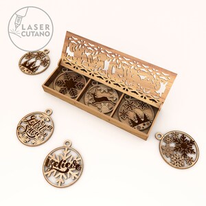 Laser Cut Files Christmas Ornaments Laser Engraved Files and Christmas Dxf Files, Christmas Cnc Files and Christmas Glowforge Svg