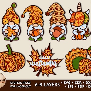 AUTUMN SVG Bundle, Fall SVG Bundle Laser Cut Files, fall svg files Thanksgiving Svg, fall svg files for cricut, fall glowforge svg | #209