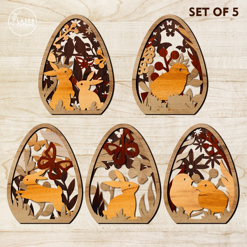 Laser Svg Easter Laser Cut Files for Xtool and Easter Dxf File, Egg ...