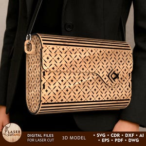 SVG Laser Cut Tasche - Geldbörse Laser graviert Glowforge - Laser Cut Template | #680