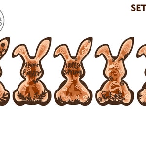 BUNNY EASTER Laser Cut Files Svg Cnc Files Easter Rabbit and Dxf Easter ...