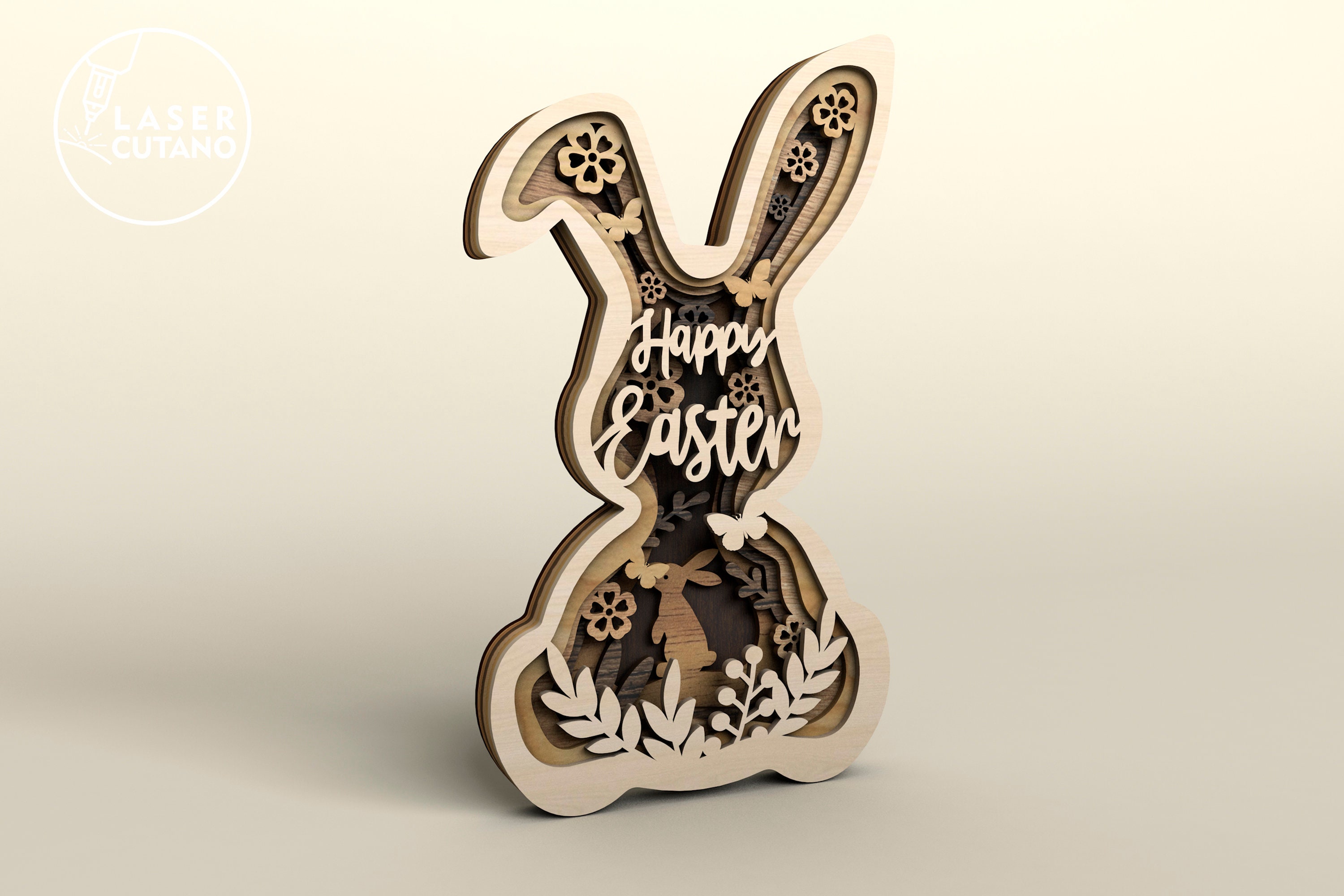 BUNNY EASTER Laser Cut Files Svg Cnc Files Easter Rabbit and Dxf Easter ...