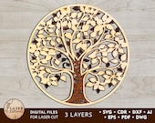 Laser Cut Files TREE laser cut vector dxf, cdr, svg cnc project tree silhouette and cnc router lasercut pattern 3d papercraft | #138