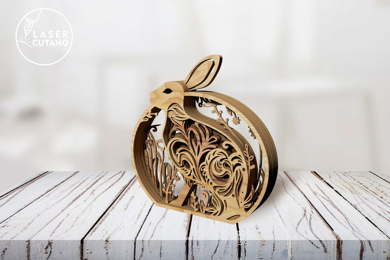 Rabbit EASTER Laser Cut Files Flowforge and Easter Rabbit Svg, Vector ...