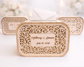 Wedding Card Box Laser Cut Files SVG DXF, Personalized Wedding Money Box Template, Wooden Letter Box for Glowforge xTool | #723