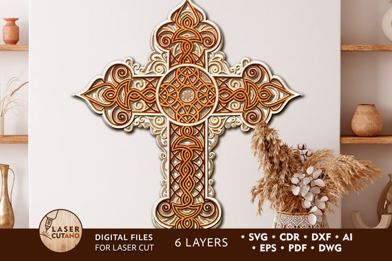 CROSS RELIGIOUS Svg Laser Cut File Wall Art and Jesus Laser - Etsy
