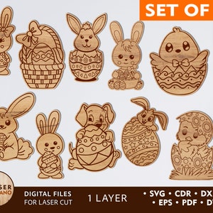 OSTERN DIY Paint Kit svg laser cut Dateien, Ostern Malideen, Ostern svg für glowforge, laser cut kits und Ostern Laser Score Datei | #282