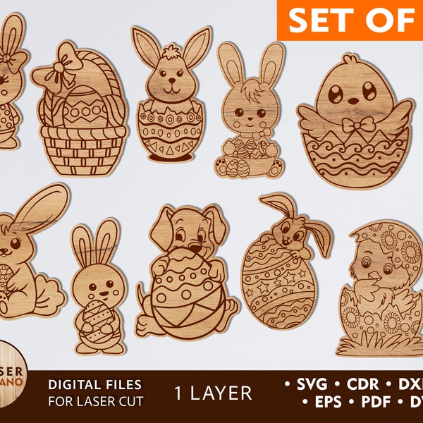 EASTER DIY Paint Kit svg laser cut files, Easter painting ideas, Easter svg for glowforge, laser cut kits and Easter laser score file | #282