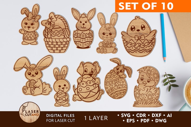 easter diy paint kit svg laser cut files, easter painting ideas, easter svg for glowforge, laser cut kits and easter laser score file