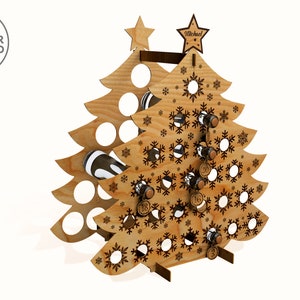 Wine Christmas Advent Calendar Laser Cut File Wine Bottle Holder DXF