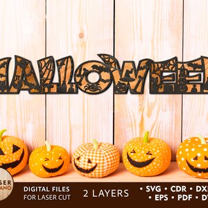 HALLOWEEN Laser Cut Files Svg Decor and Halloween Dxf Files, Halloween Dxf Files and Glowforge Svg, Laser Ready File Cutting Machine | #475