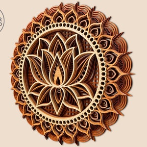 Multilayer Laser Cut DXF - MANDALA LOTUS - Mandala Svg Files for Cricut ...