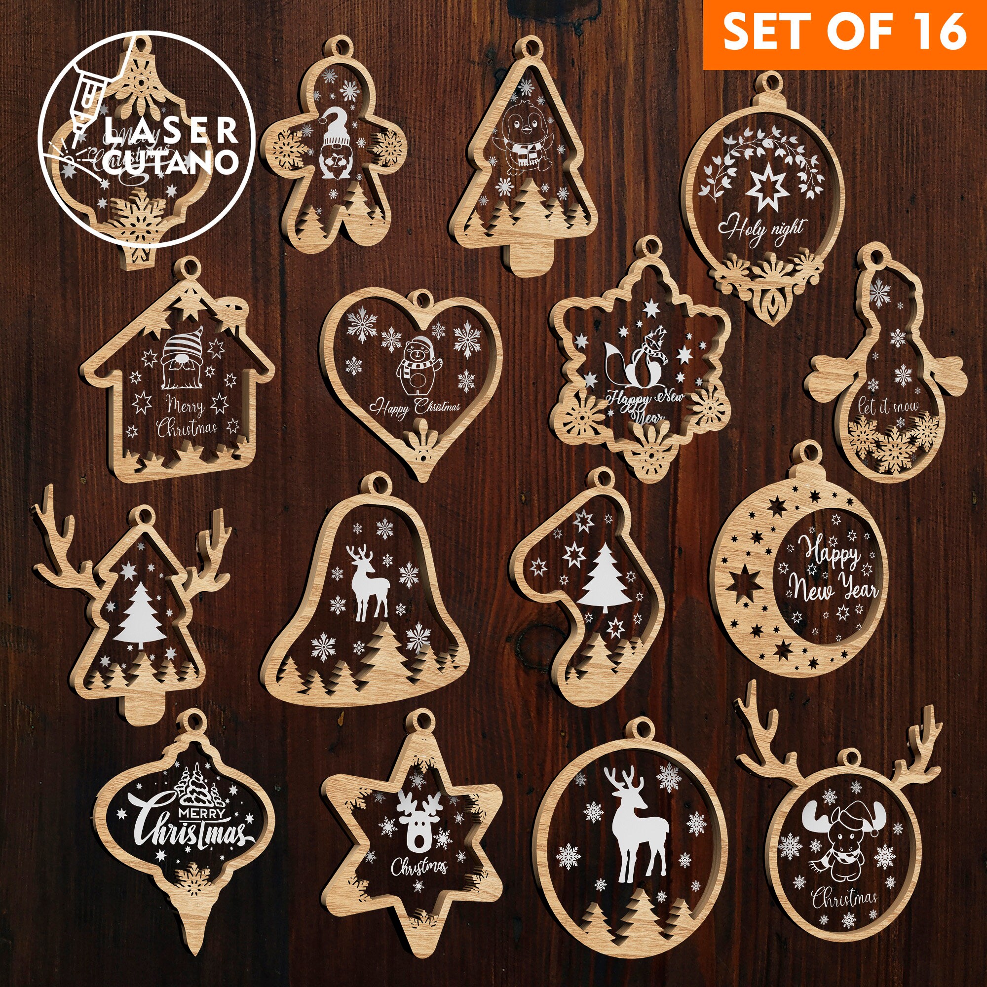 Zita's Creative Chipboard – Weihnachtsornamente Aus Pappe Zum Dekorieren & Basteln (15x15 Cm)