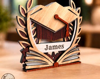 Graduation Laser Cut File SVG, Personalized Class of 2026 Gift, Multilayer 3D Graduation Cap DXF, Glowforge Ready Digital Download | #724