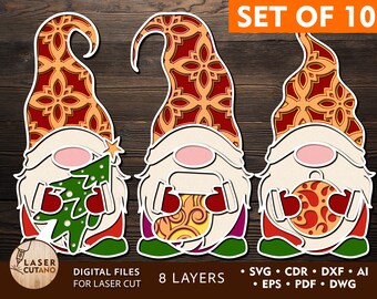 WEIHNACHTEN SVG Bundle Laser Cut Datei Weihnachtsverzierungen und lasergeschnittene Weihnachtsdekoration, Ornamente svg, dxf, cdr, cnc Neujahr | #355