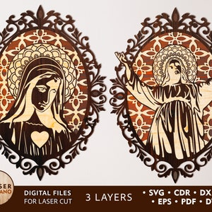 RELIGIOUS Laser Cut Files Svg Icon Dxf Template and Laser Cut Jesus, Cross Laser Cut & Christian Svg, Glowforge Svg laser cutter dxf | #332