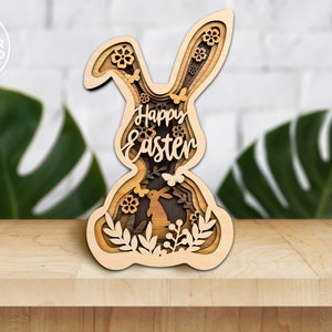 BUNNY EASTER Laser Cut Files Svg Cnc Files Easter Rabbit and Dxf Easter ...