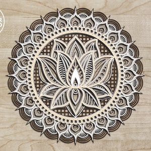 Multilayer Laser Cut DXF - MANDALA LOTUS - Mandala Svg Files for Cricut ...