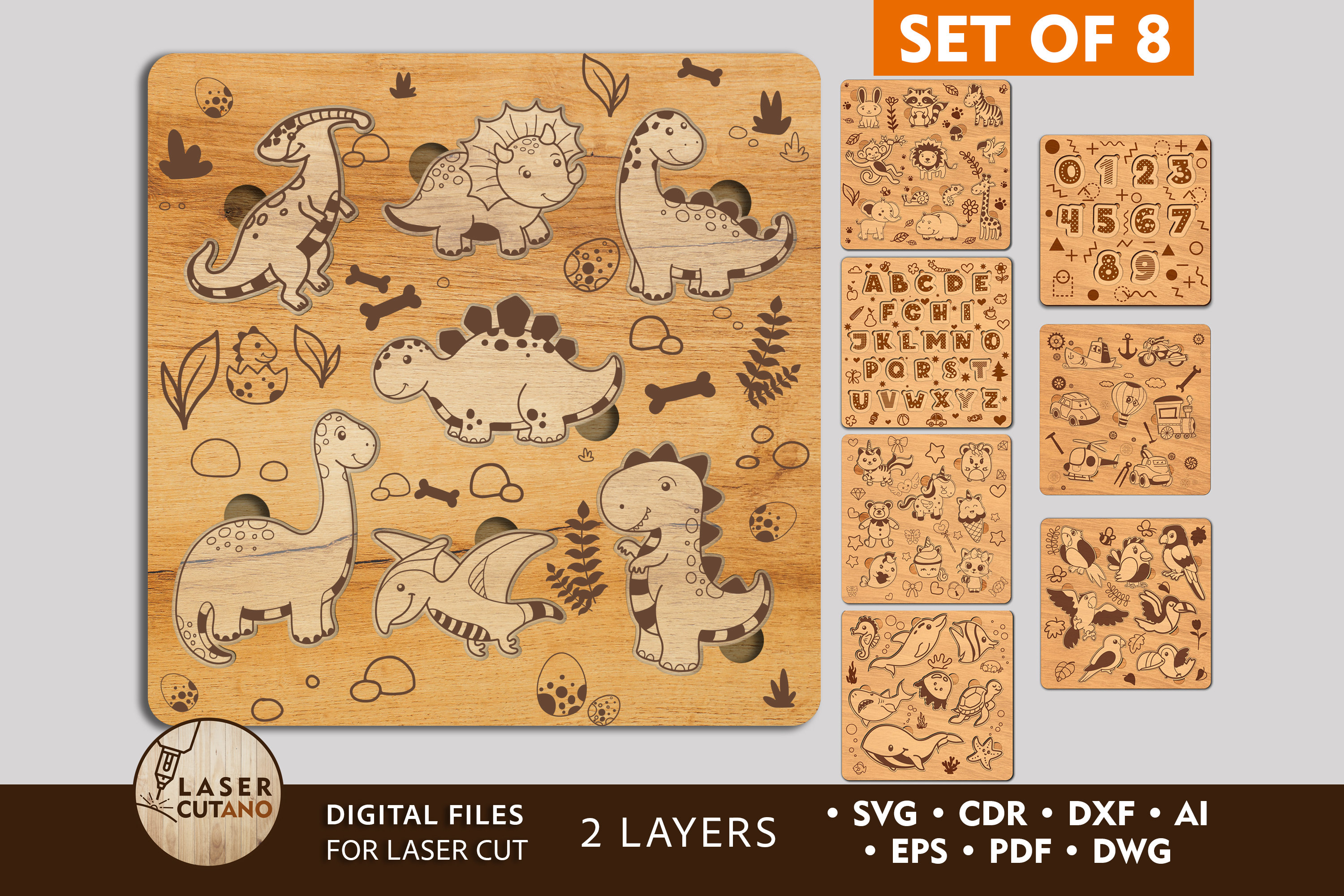 Jigsaw Puzzle Template 7x10 pieces for kids ai, dxf, svg cut files