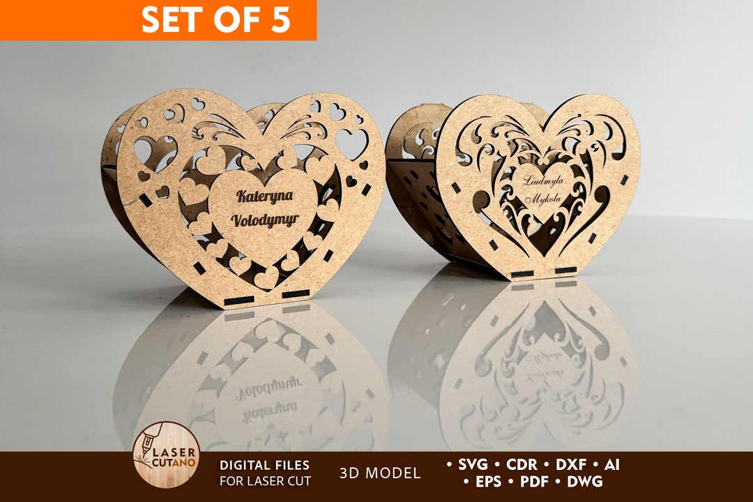 Candlestick Pattern Gift File Heart Candy Box Laser Cut File Candle Holder Laser File & Tea Light ...