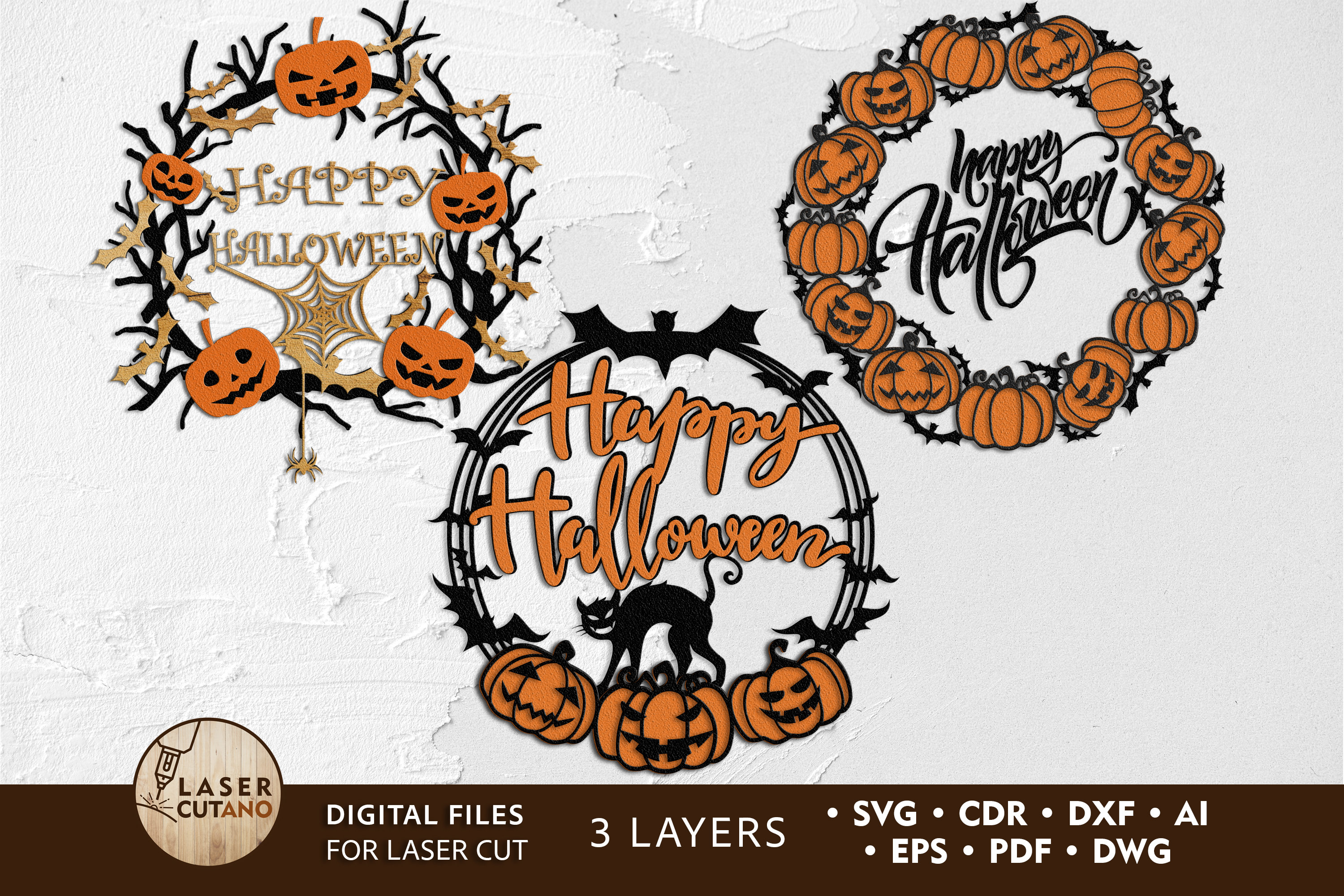 WREATH HALLOWEEN svg bundle layered and halloween svg files | Etsy