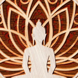 BUDDHA Mandala Laser Cut Files Layered Svg Templates and Wall Laser Cut, Glowforge Files Svg & Cnc Files for Wood Router, layered svg