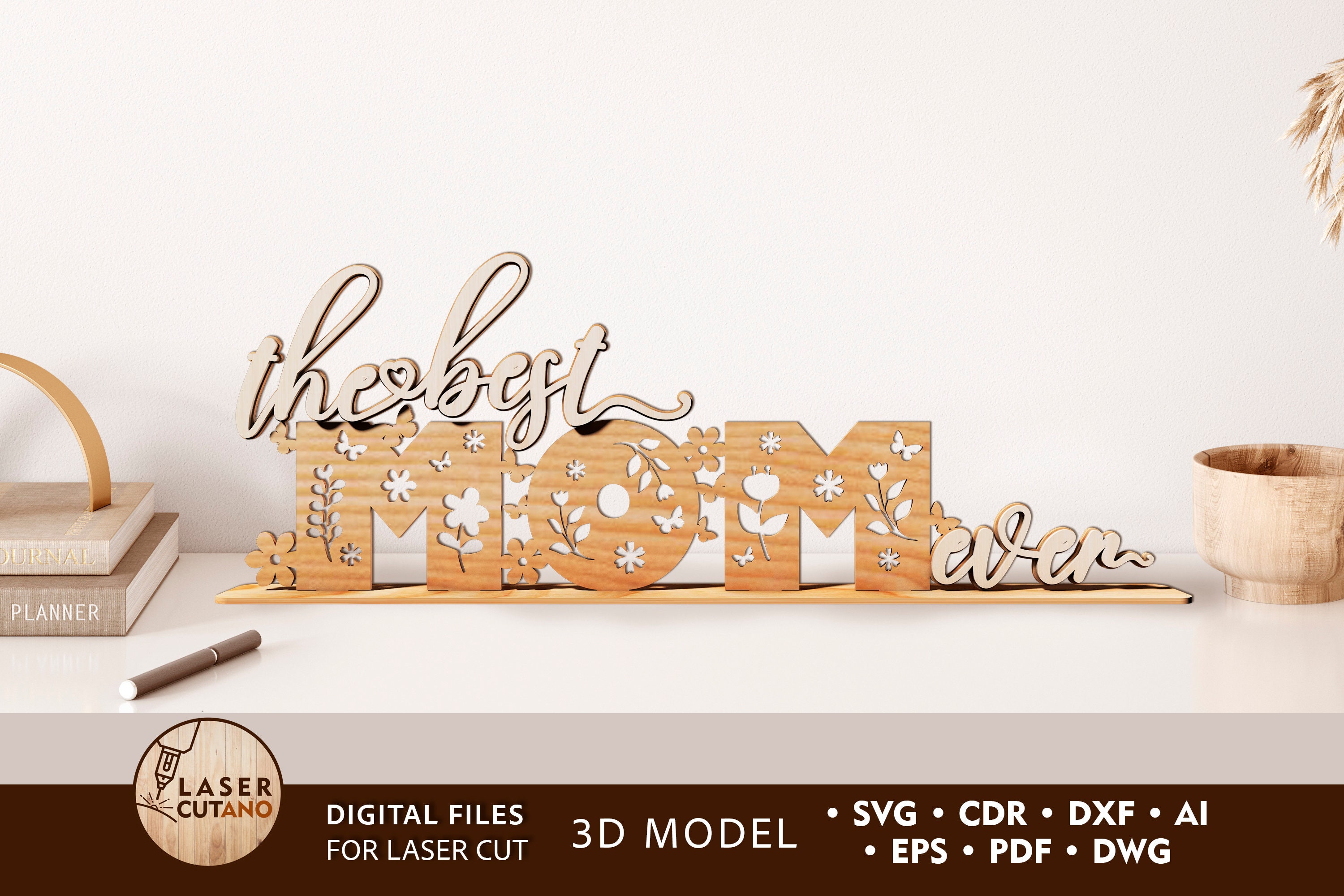 Laser Cut Mother Day Glowforge Laser Cut File MOM and - Etsy