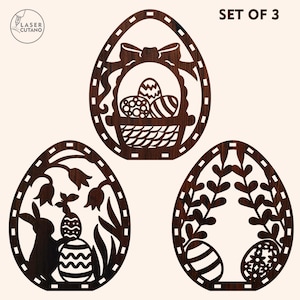 Laser Svg Easter Egg Laser Files Glowforge, 3D Laser Easter Dxf, Easter Egg Svg, SVG Layered Decor Ostern Laser Cutting Template