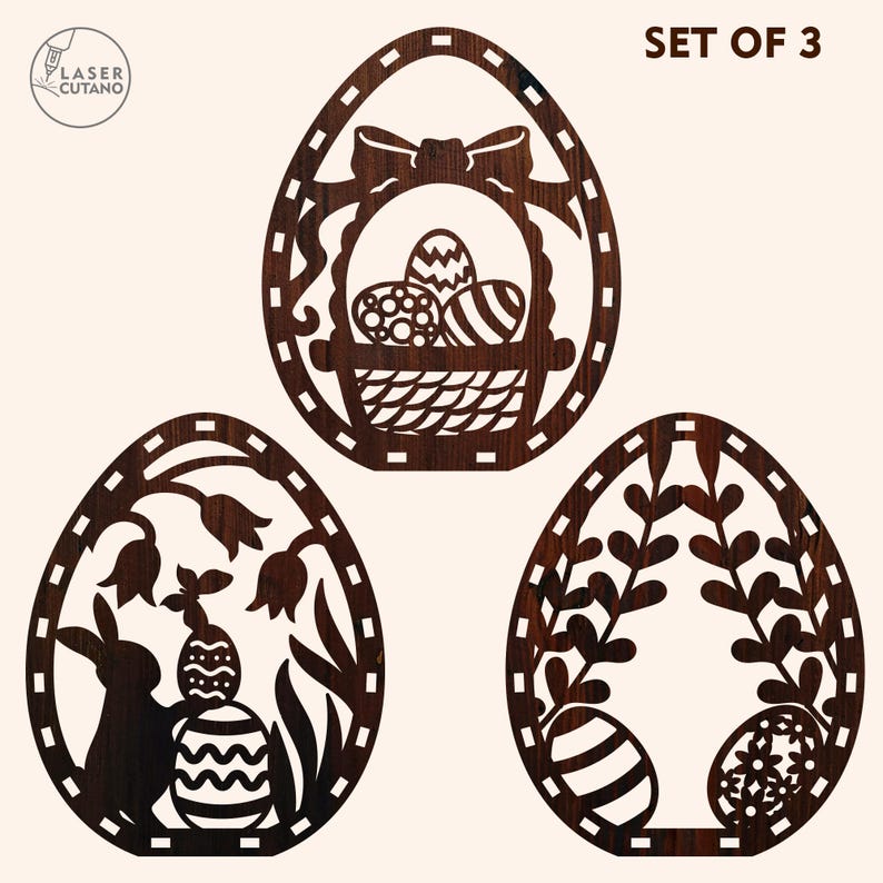 Laser Svg Easter Egg Laser Files Glowforge, 3D Laser Easter Dxf, Easter Egg Svg, SVG Layered Decor Ostern Laser Cutting Template
