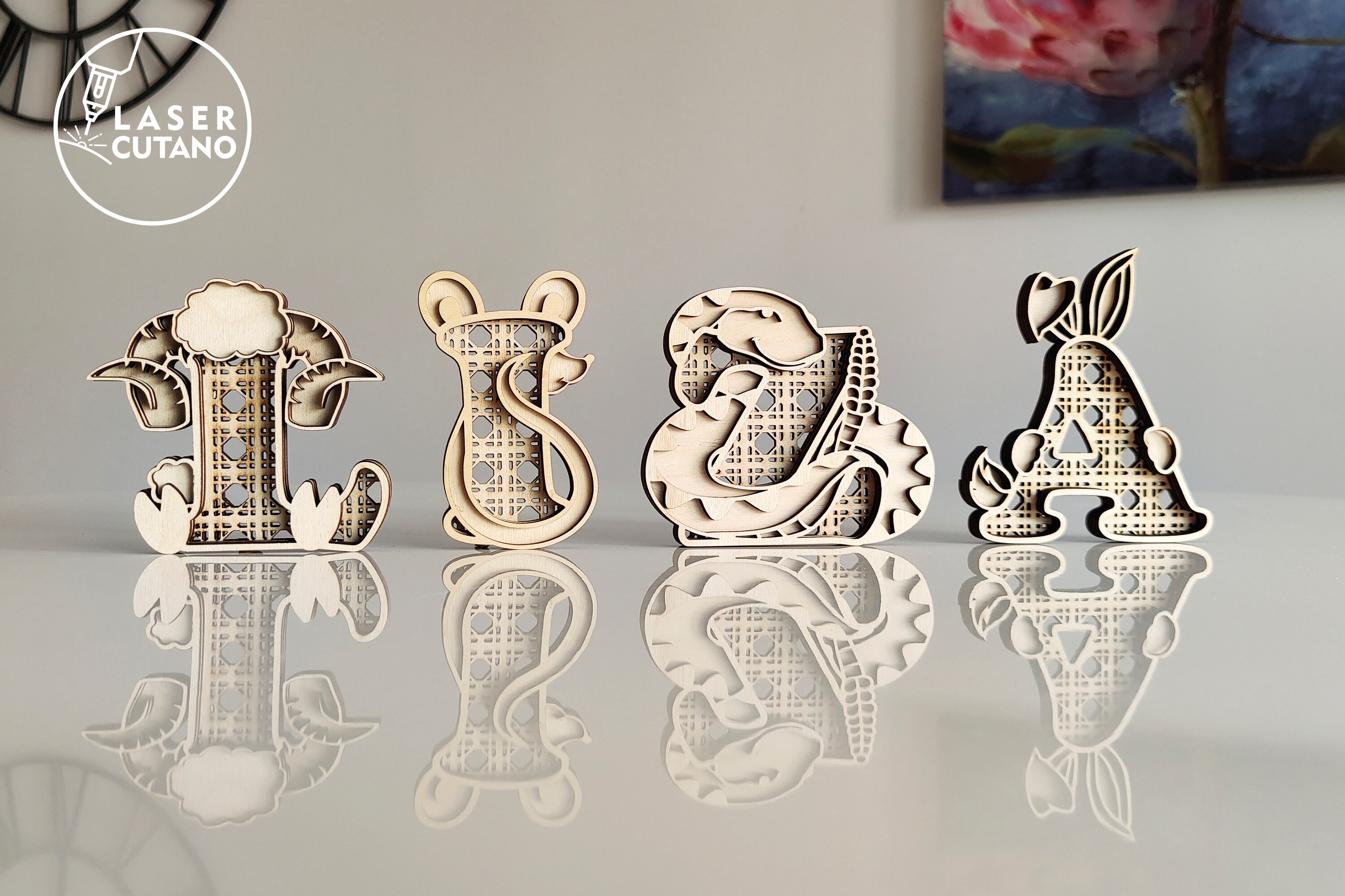 Large Letter Laser Files Laser Cut Files ALPHABET Svg for Laser Cutting and Laser Cut Name Sign ...