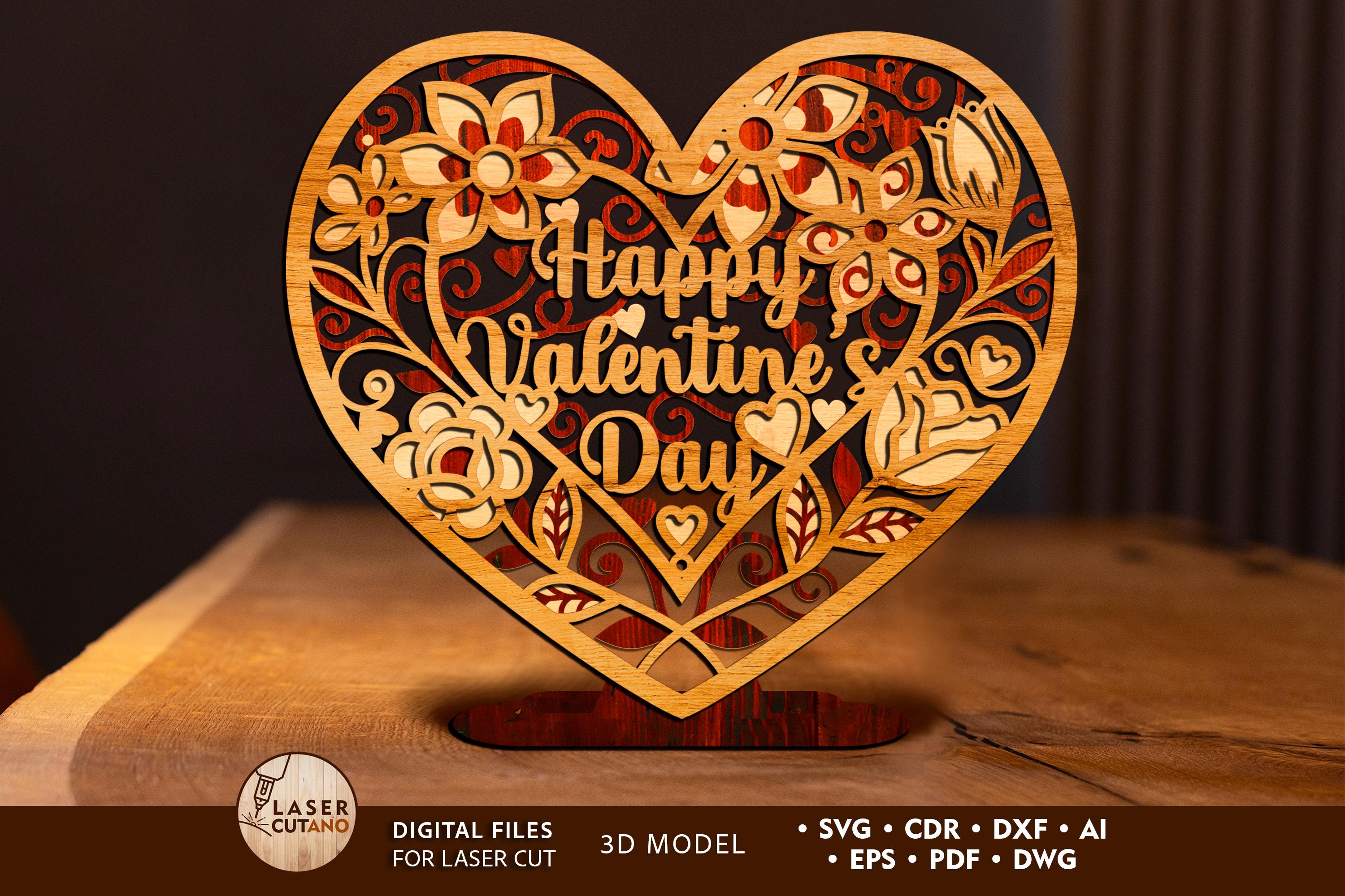Valentine's Day Svg Heart Laser Files, Valentines Day Laser Engraving ...