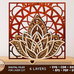 3d Layered Mandala Laser Cut File Svg Wood and mandala laser cutting file, mandala cnc & multi layer laser svg, multilayer laser file | #433