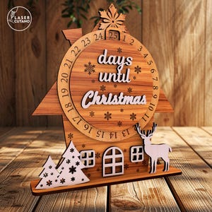 Advent Calendar Laser Cutting Christmas Glowforge Svg File, Xmas Lasercut Files, Calendar Dxf Cut File, Christmas Decor Svg