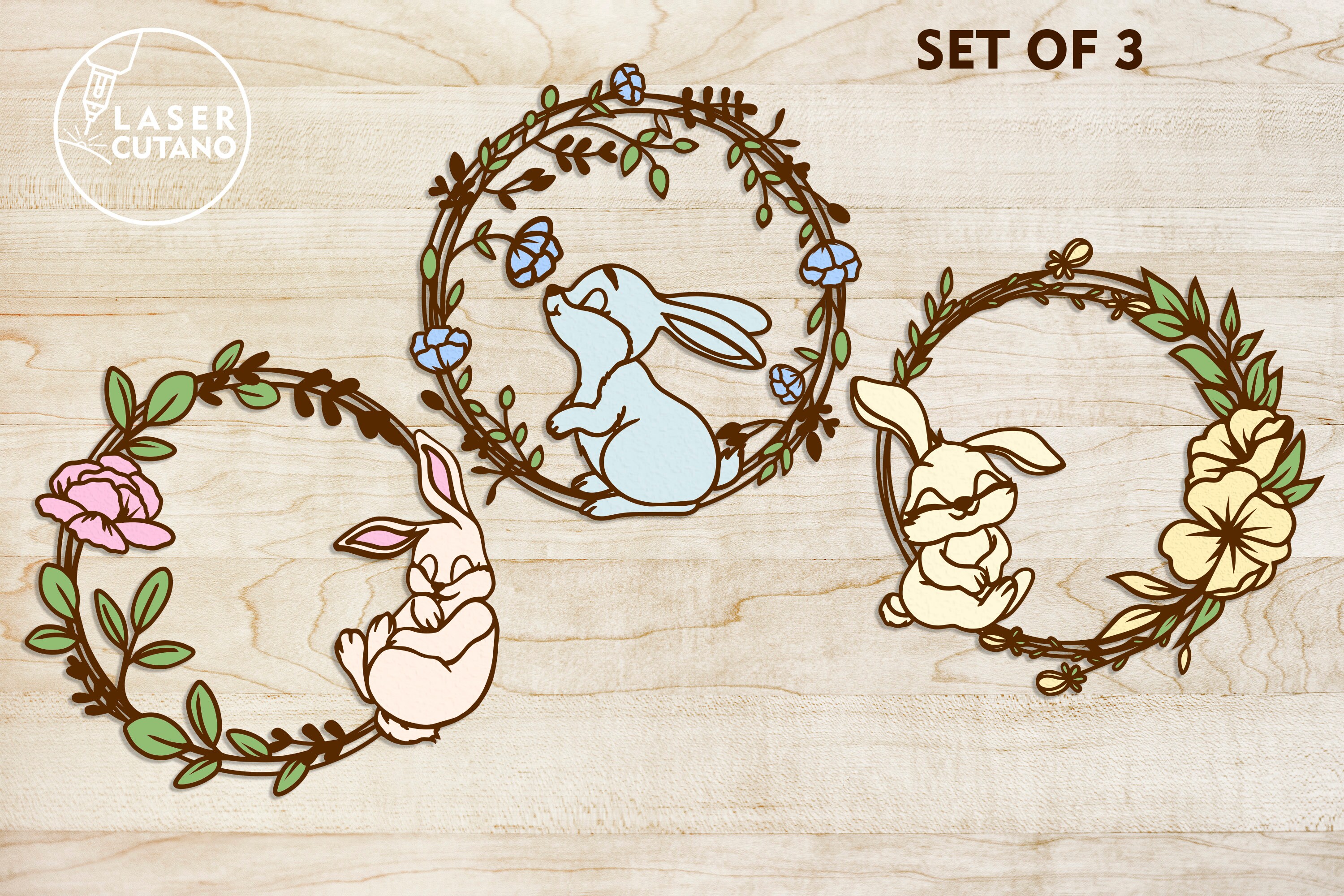 WREATH EASTER Bunny Svg Files for Cricut Easter Laser File and Easter ...