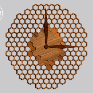 Wall Clock Laser Cut File Pdf Svg Cnc File and Clock Glowforge File, Watch Laser File & Clock Svg for Laser, Clock Dxf File Wall Art
