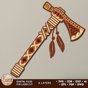 Svg Layered Viking Axe Laser File and Celtic Svg Files, Tomahawk Axe Svg Layered & Laser Files and Celtic Dxf, Tomahawk Laser File | #600