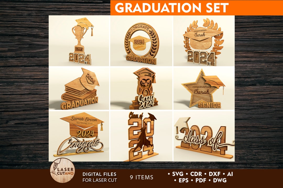 Laser Files Svg Graduation Laser Cut File and Graduation Dxf ...