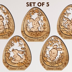 laser cut files easter laser file svg layered and 3d svg file, egg layered svg