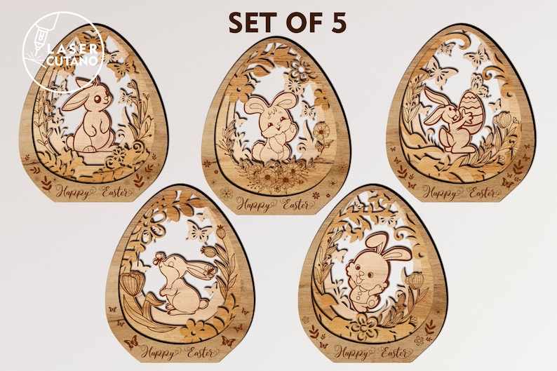 laser cut files easter laser file svg layered and 3d svg file, egg layered svg