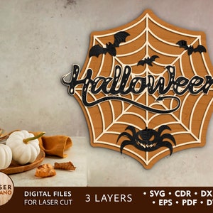 Halloween Svg Laser File Layered Laser Cut File and Laser Cut File Trending, Laser Cut Files Halloween Decor for Glowforge and Cricut | #473