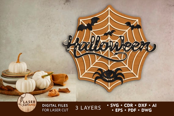 Halloween Svg Laser File Layered Laser Cut File and Laser Cut - Etsy