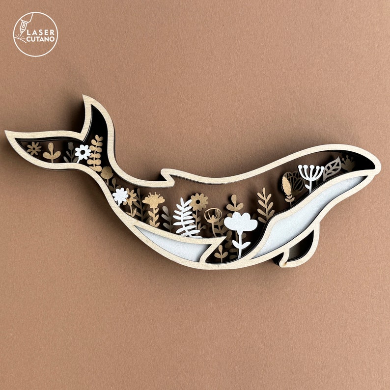 Laser Svg Whale Laser Cut File Multilayer Svg Files and Multilayer ...