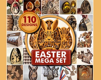Big Set EASTER Laser Cut Files Svg Dxf Template, EASTER Svg Cutting File, Easter Layered Svg Bundle, Easter Cricut Svg for Glowforge | #664