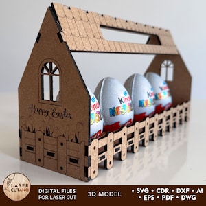 Soporte para huevos de Pascua Archivo cortado por láser Soporte para huevos Glowforge y archivos cortados por láser, archivos para corte por láser LaserCutano / #555