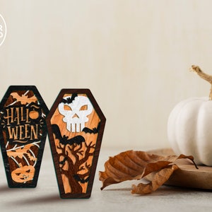 COFFIN HALLOWEEN Svg Laser Cut File Bundle and 3d Laser Cut Models ...