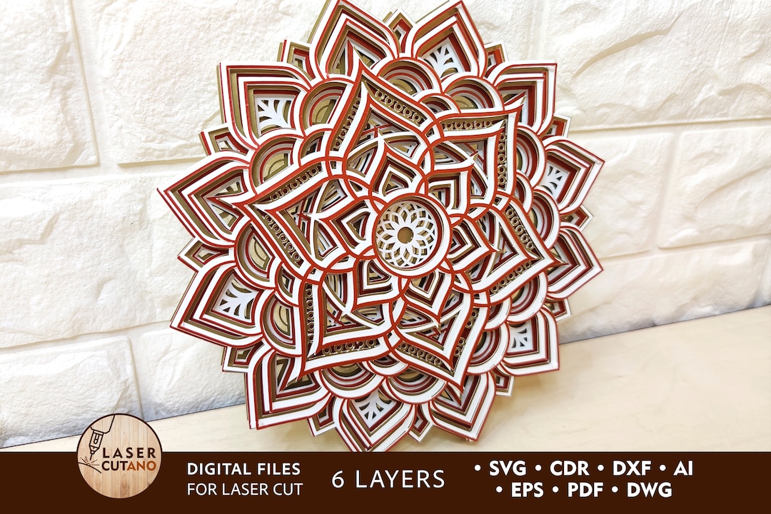 Laser Cut Svg MANDALA Cricut Layered 3d Vector Svg Cut File Cricut ...