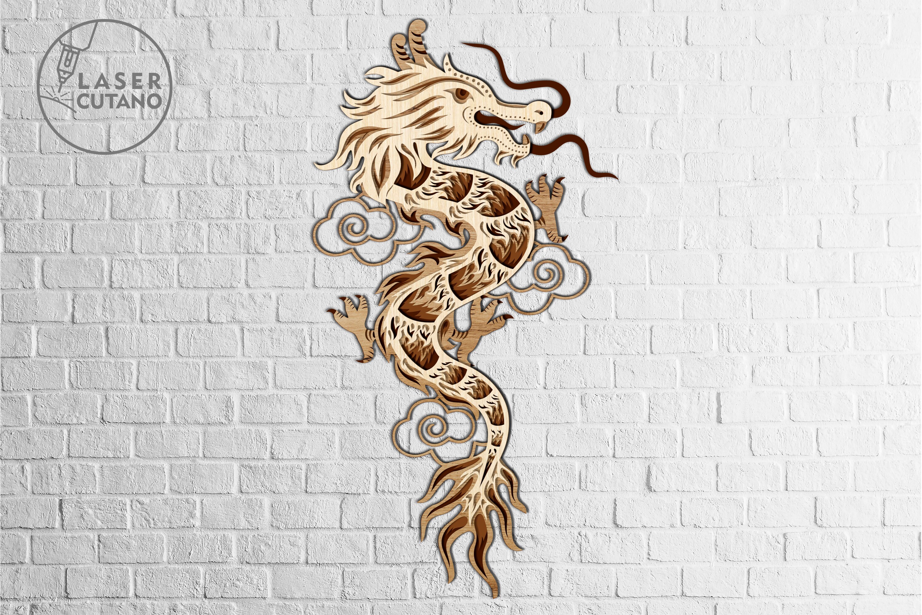 CHINESE DRAGON Svg Laser Cut Files Cnc, Layered Svg and Glowforge Files ...
